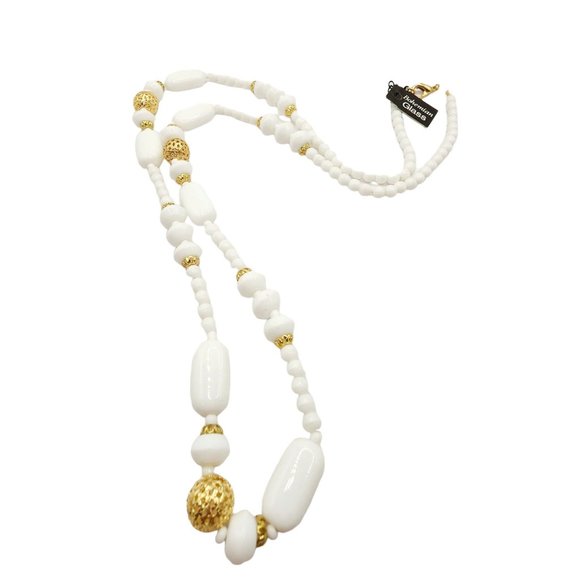 Vintage Bohemian Glass NOS Necklace with Original Tag (A668) - Picture 2 of 3